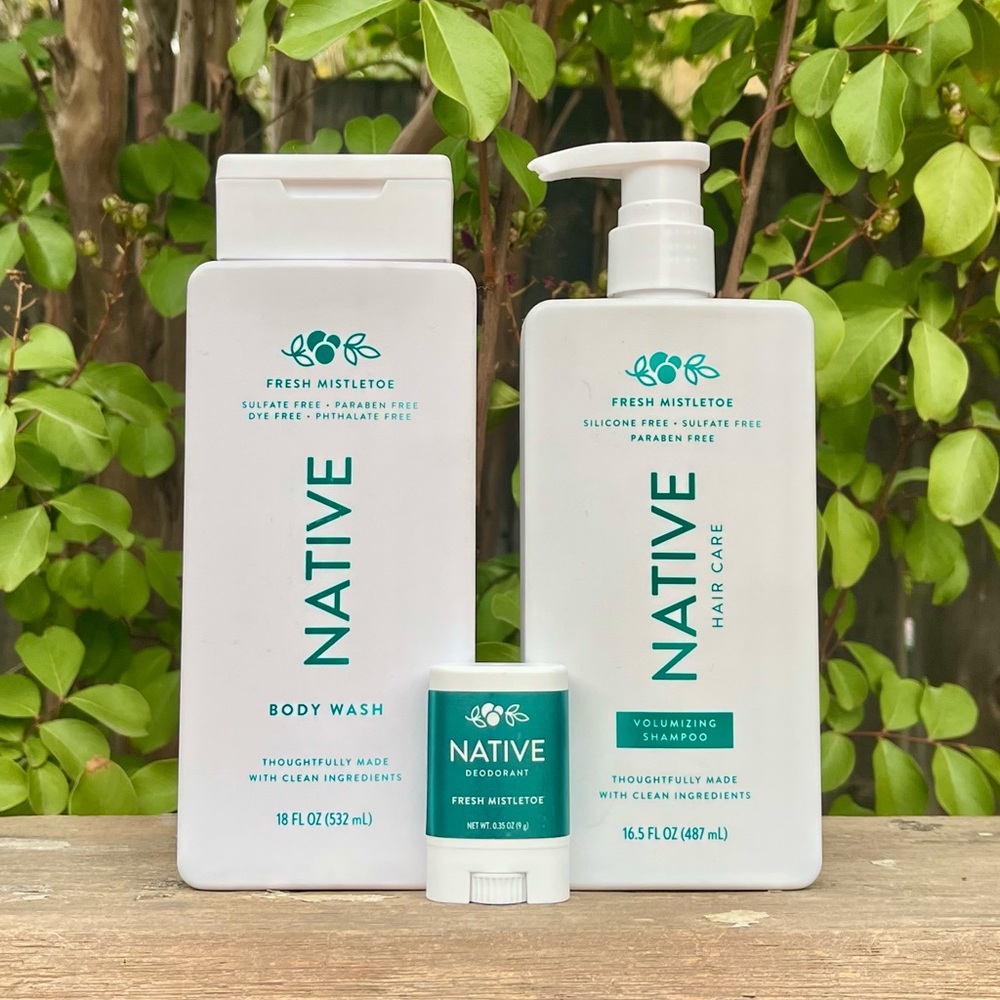 Native Fresh Mistletoe Body Wash, Deodorant & Shampoo 3 pc Set